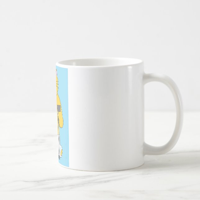 Gebrochenes Bein, Katze mit dem Bein im Gips Kaffeetasse (Rechts)