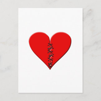 Gebrochenes, geflicktes Herz Postkarte