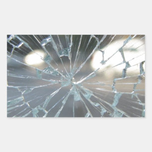 Gebrochenes Glas Rechteckiger Aufkleber