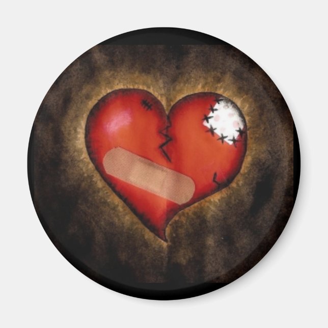 gebrochenes Herz/Kreislauf-Magnet Magnet (Vorne)
