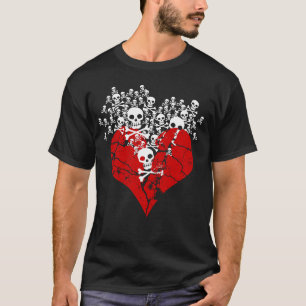 Gebrochenes Herz mit Skulls T-Shirt