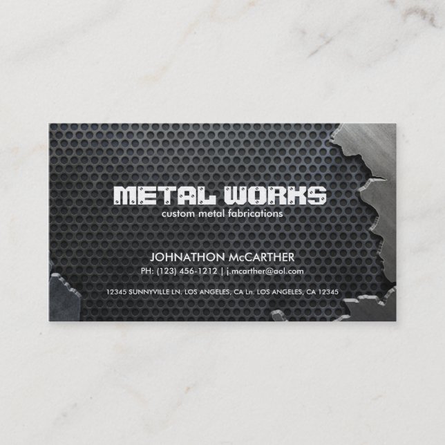 Gebrochenes Metall und Masche Visitenkarte (Vorderseite)
