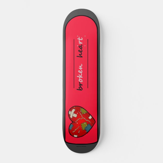 gebrochenes Skateboardherz Skateboard (Vorderseite)