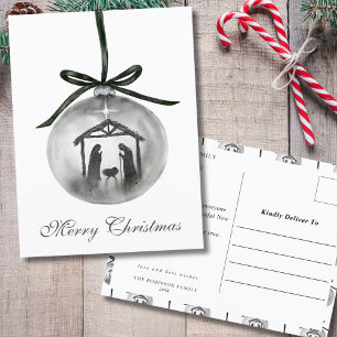 Gebrüchliche Weihnachtskrippe Feiertagspostkarte