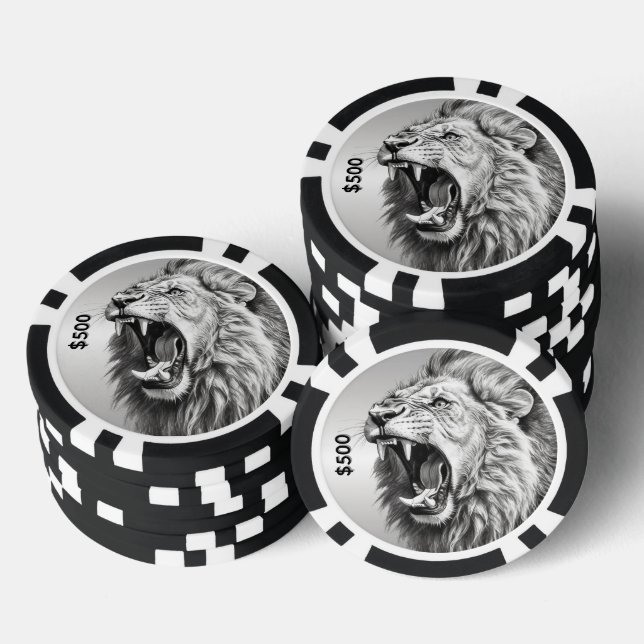 Gebrüll des Löwen  Pokerchips (Stapel)