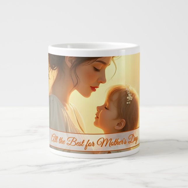 Gebt die mütterliche Liebe in blühendem Licht Jumbo-Tasse (Vorderseite)