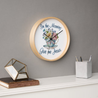 Gebt mir am Morgen Jesus Uhr, die runde Wand Uhr