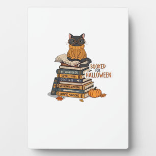 Gebucht für Halloween Katzenliebhaber Klassisches Fotoplatte