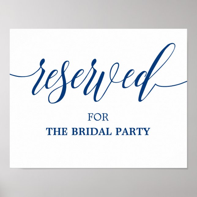 Gebuchtes Hochzeitsszeichen in Blaukalligrafie der Poster (Vorne)