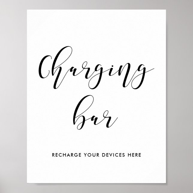 Gebühr-Bar-Hochzeitzeichen Poster (Vorne)