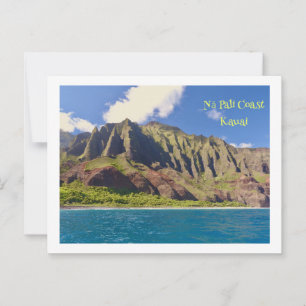 Gebundene Klippen an der Küste von Nā Pali, Kauai Postkarte