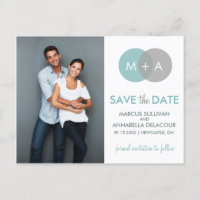Gebundene Kreise Moderne Save the Date Postkarte