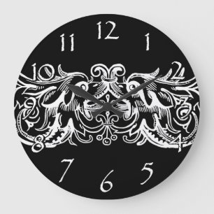 Gebundene Monster Weiße Druck Wanduhr