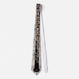 Gebundenes Oboe auf verblaßtem blauem Denim-Blick Krawatte