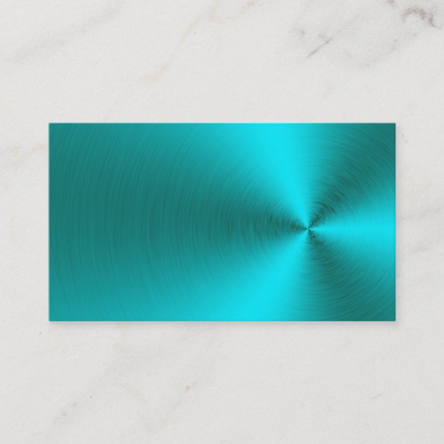 Gebürstete aquamarine Metallgeschäfts-Karten Visitenkarte (Vorderseite)