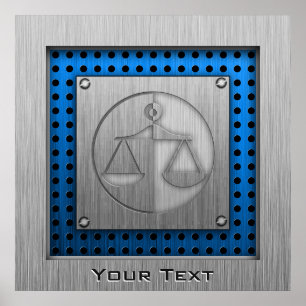 Gebürstete Metall-Blick Gerechtigkeits-Skalen Poster