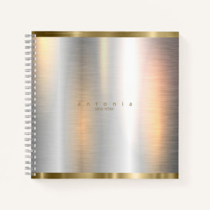 Gebürstete Metall-Goldbänderung ID801 Notizbuch