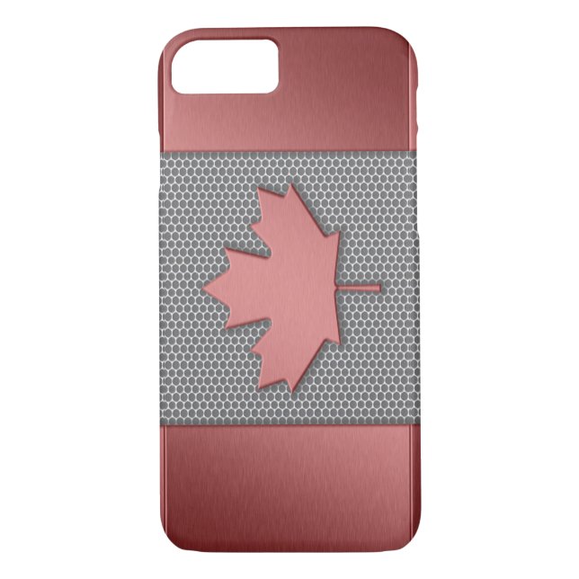 Gebürstete Metallblick-Kanadier-Flagge Case-Mate iPhone Hülle (Rückseite)