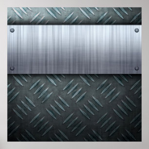 Gebürstete Metalldiamant-Platten-Schablone Poster