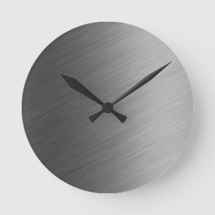 Gebürsteter Aluminiummetallblick Runde Wanduhr