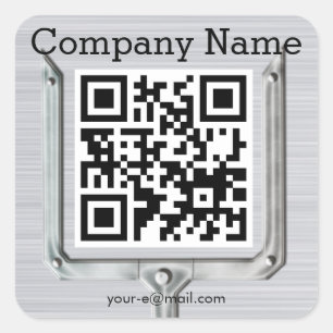 Gebürsteter Code des Metallfirmennamens QR Quadratischer Aufkleber
