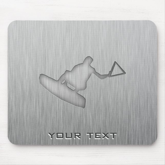 Gebürsteter Metall-Blick Wakeboarder Mousepad (Vorne)
