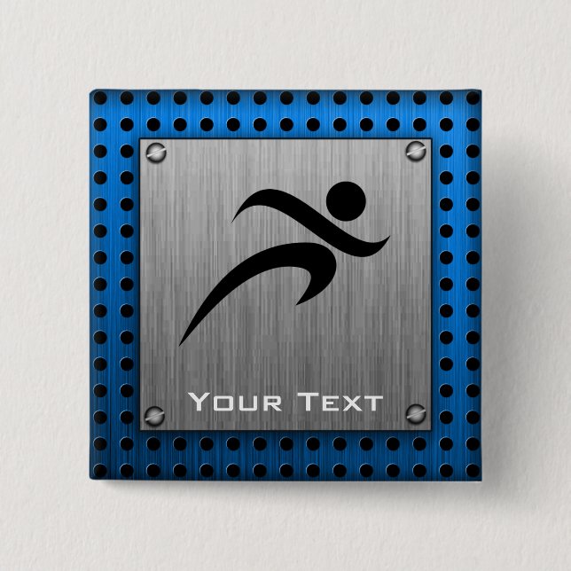 Gebürsteter Metallblick Betrieb Button (Vorderseite)