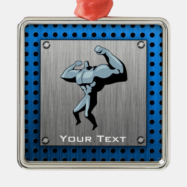 Gebürsteter Metallblick Bodybuilder Ornament Aus Metall (Vorne)