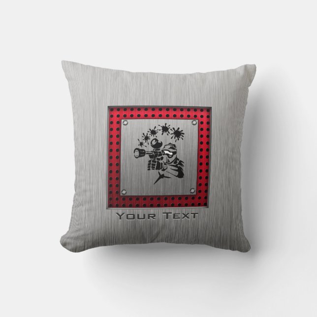 Gebürsteter Metallblick Paintball Kissen (Vorderseite)