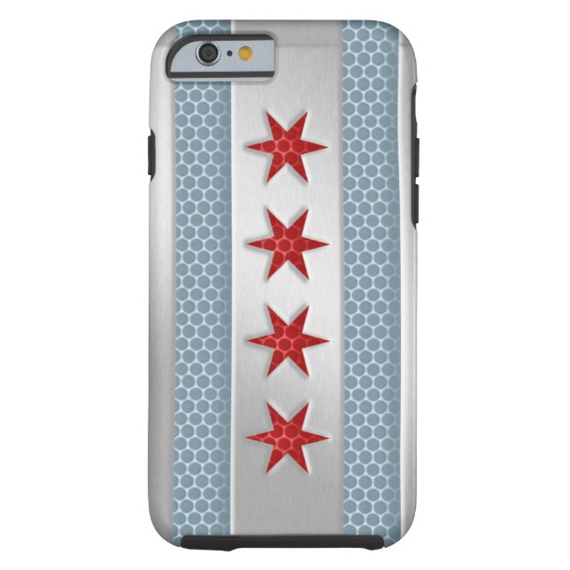 Gebürstetes Metall Chicagos Flagge Case-Mate iPhone Hülle (Rückseite)