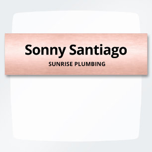 Gebürstetes Roségold Minimales Mitarbeiterausweis Namensschild