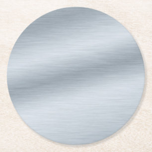 Gebürstetes Silber-Look Hintergrundkunst Runder Pappuntersetzer