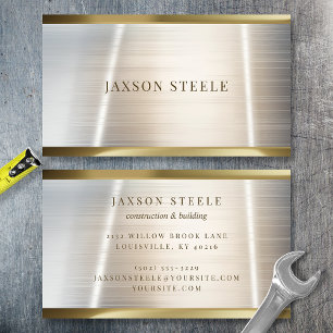 Gebürstetes Silber und minimalistisches Gold Visitenkarte