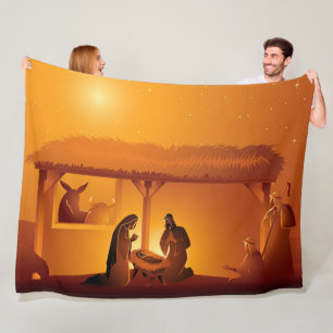 Geburt Baby Jesus Maria Joseph Weihnachten Fleecedecke