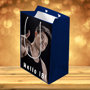 Geburt Brauch Foto hallo 18 blauen Jungen Männer Mittlere Geschenktüte