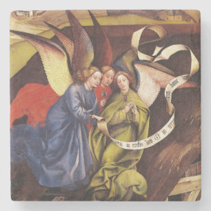 Geburt Christi, Detail von drei Engeln, c.1425 Steinuntersetzer