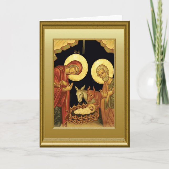 Geburt Christi Feiertagskarte (Vorderseite)