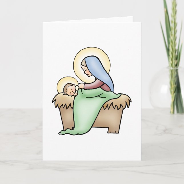 Geburt Christi Feiertagskarte (Vorderseite)