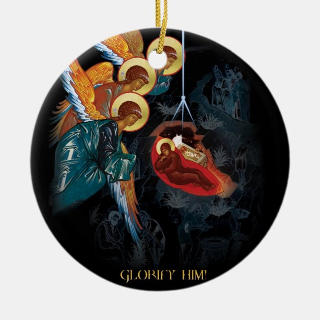 Geburt Christi - griechische orthodoxe Keramik Ornament (Vorne)
