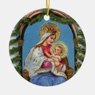 Geburt Christi mit Madonna und Kind Keramik Ornament