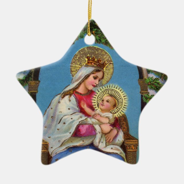 Geburt Christi mit Madonna und Kind Keramikornament (Vorne)