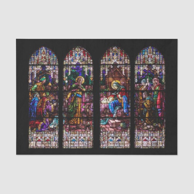 Geburt Christis-Buntglas-Weihnachten Seidenpapier (Vorderseite)