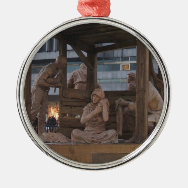 Geburt Christis-Szene Ornament Aus Metall (Vorne)