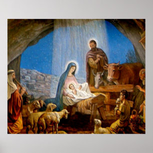 Geburt Christis-Szenen-Geschenke für Weihnachten Poster