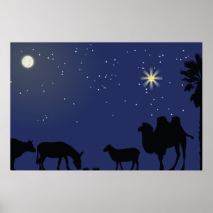 Geburt Christis-Szenen-Hintergrund-Weihnachten Poster