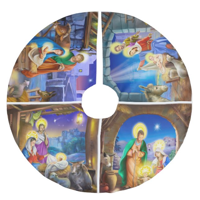 Geburt Christisfeiertag Weihnachtsbaumrock Polyester Weihnachtsbaumdecke (Vorderseite)