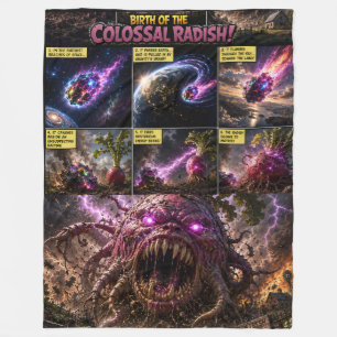 Geburt der kolossalen Rettich-Comicstrip-Decke Fleecedecke