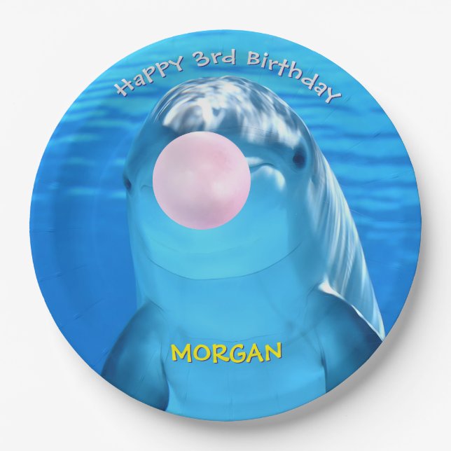 Geburt der Niedlichen Dolphin-Blase, Name Pappteller (Vorderseite)