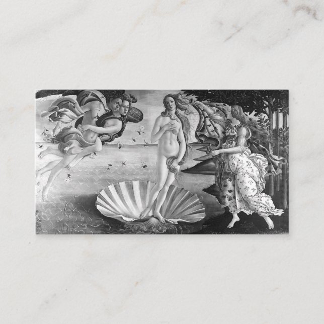 Geburt der Venus - Botticelli - Schwarz und Weiß Visitenkarte (Vorderseite)