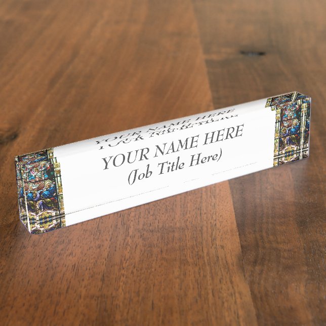 Geburt des Jesus-Buntglas-Fensters Namensplakette (Seite)